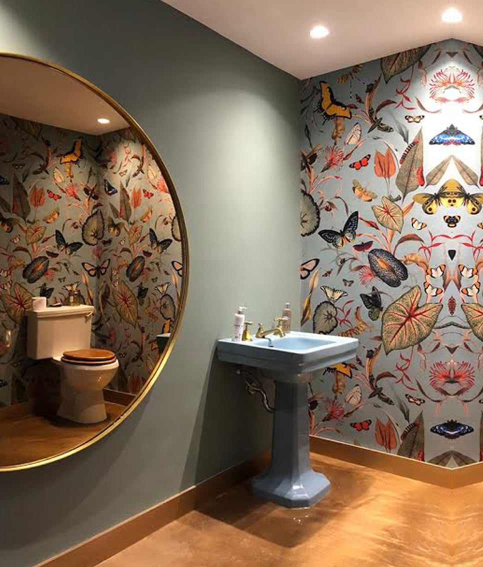 Wall Fabric Butterfly Aqua