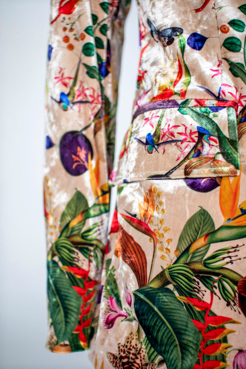 Colombian Flowers Ivory - Blazer Terciopelo