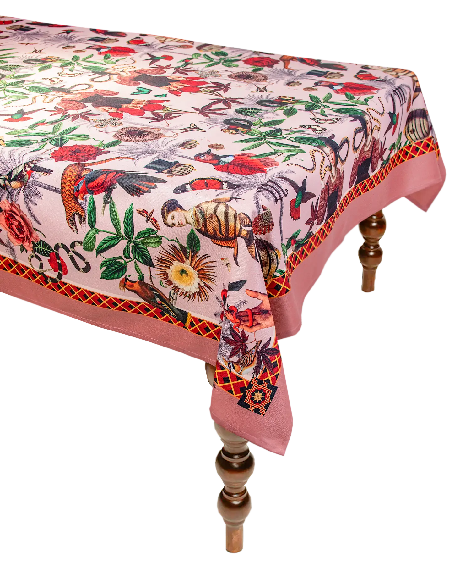 "Imagen de un mantel de poliéster en color sólido, extendido sobre una mesa. El mantel tiene una textura suave y ligeramente brillante, proporcionando una apariencia moderna y elegante. Su material resistente es fácil de mantener y adecuado para ocasiones cotidianas."