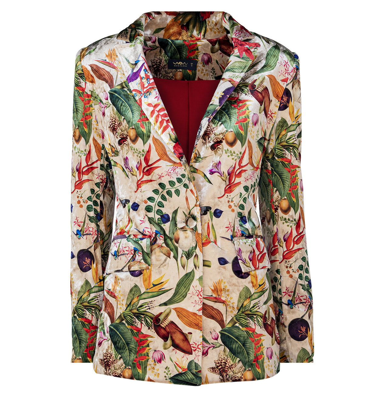 Blazer Terciopelo - Colombian Flowers Ivory
