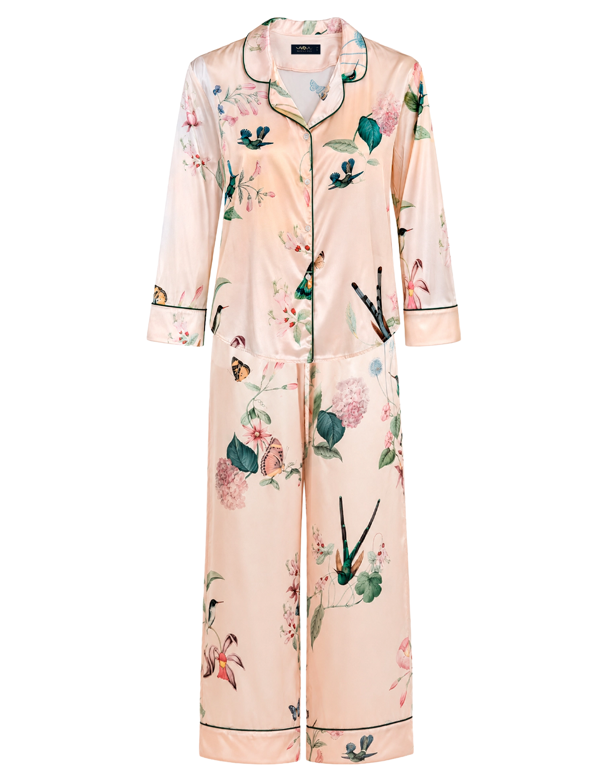 Pijama larga - Ivory Hummingbird