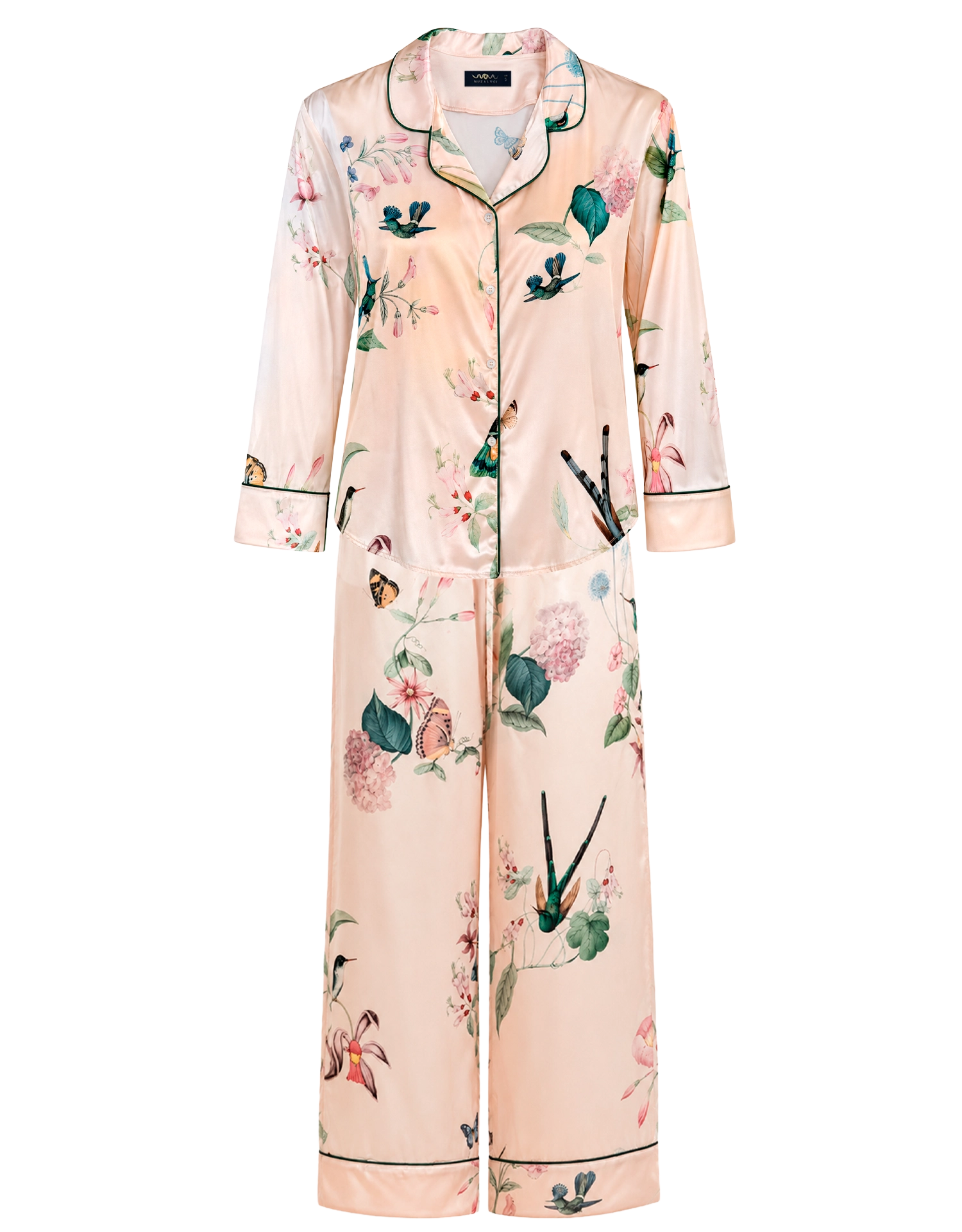 Pijama larga - Ivory  Hummingbird