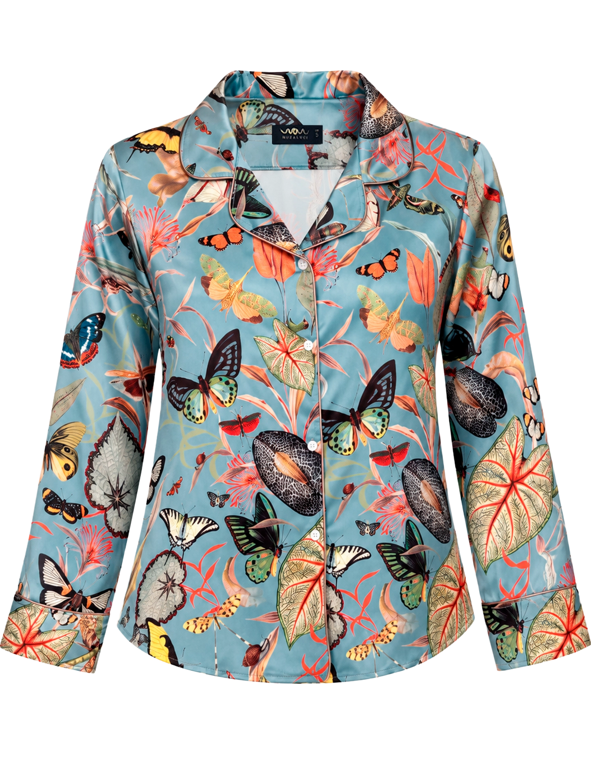 Pijama larga - Mariposas Aqua