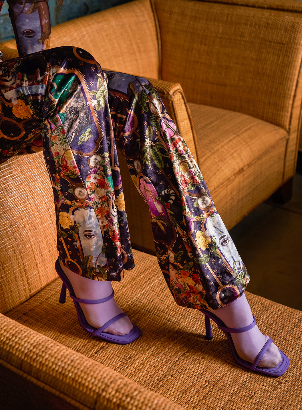 India Morado - Pantalon Terciopelo